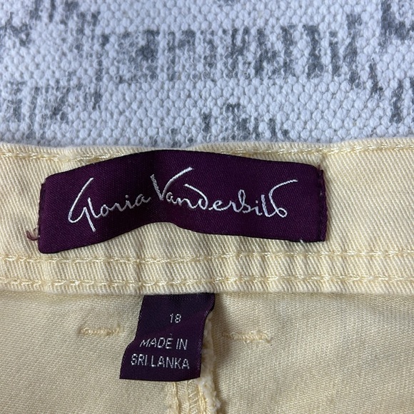 Gloria Vanderbilt Yellow Amanda Jeans Sz 18 Short - Picture 8 of 11